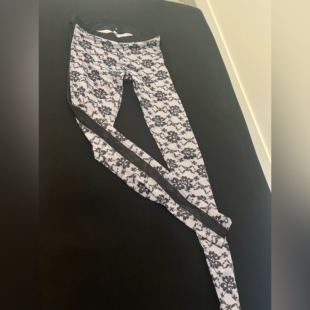 Floral Lace and Mesh Yoga Leggings by Onzie